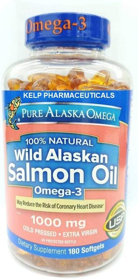 純粋なアラスカオメガ3の野生のアラスカのサーモンオイル1000mg Softgels 180-Count