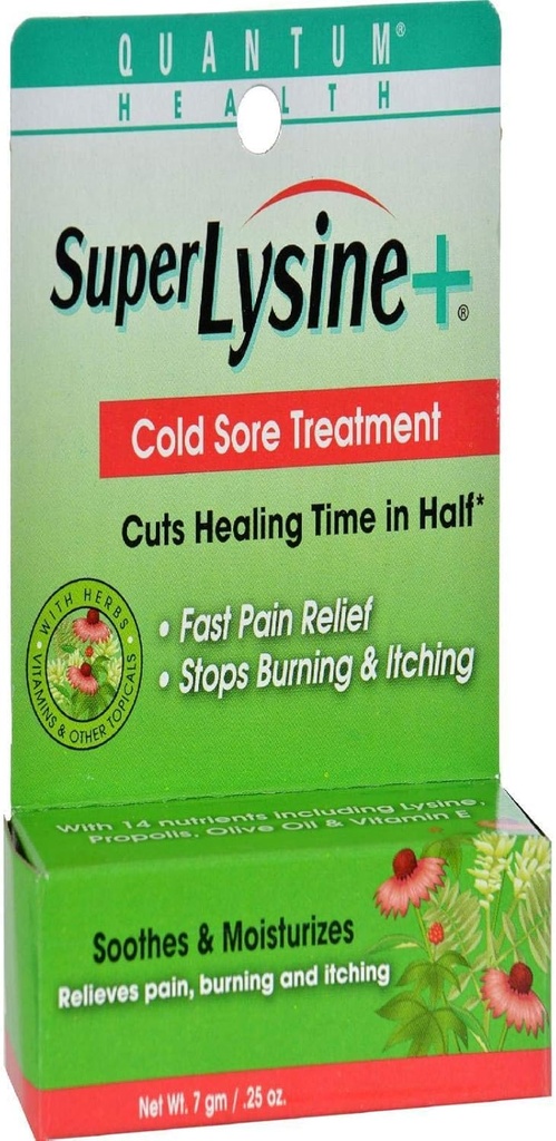 Quantumの風邪の痛みの処置のクリームが付いている極度のlysine - 0.25 Oz