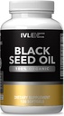 IVL - 有機ブラックシードオイル - 120 Softgelカプセル - (給餌ごとに1000mg) - 純粋なコールドプレスニゲラサティバシードオイル - オメガ3 6、抗酸化剤、チモキノン - ブラックシードオイル液体カプセル