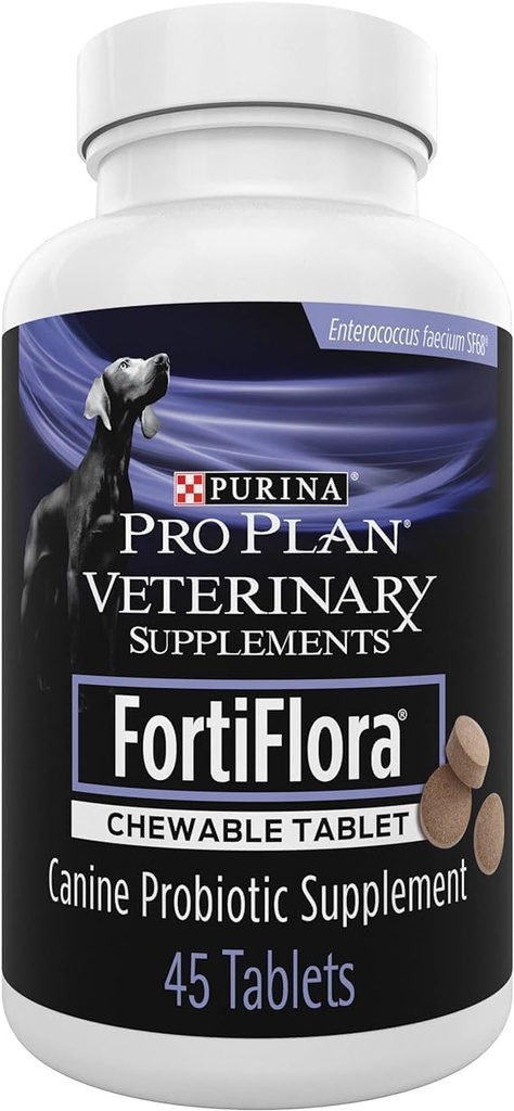 Purina Proプランの獣医はFortiFlora Chewable犬のプロバイオティックサプリメントは45カラットを錠剤にします。 キャニスター