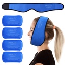 TMJ、Wisdomの歯のための LotFancy 顔のアイスパックの覆い、4 再使用可能な熱い風邪療法のゲルのパック、頭部、口頭および顔の外科、歯科インプラント、青のための痛みの軽減
