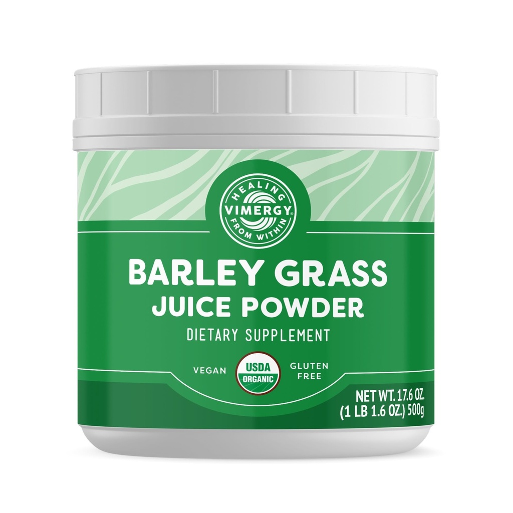 Vimergy Barleyの草ジュースの粉の食事療法の補足 - サービング(625のサービング)ごとの0.8g - きれいなスーパーフードの方式–心循環の健康を促進して下さい* – 有機性、ビーガン及びグルテンフリー–価値サイズ500g