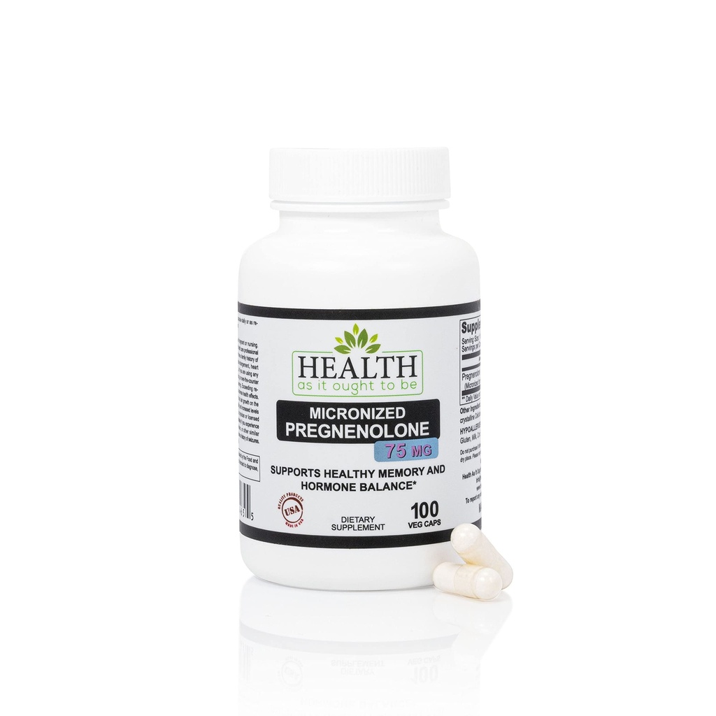 Pregnenolone 75mgの補足であるので健康–純度および強さのためにテストされる高められた吸収のためのMicronizedの形態  100のカプセル