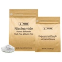 純粋な元の INGREDIENTS の Hyaluronic 酸および Niacinamide の束、さまざまなサイズ、フラッシュなし、良い粉