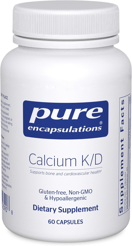 Pure Encapsulations Calcium K/D | Supplement for Bone Strength, Immune System, Colon, and Cardiovascular Health* | 60 Capsules