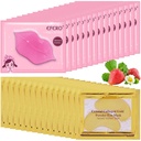 30組の唇のマスク及び目のマスクの下、Puffyの目のための目のパッチの下の24K金の水晶コラーゲン、唇のマスクは効果的に唇及び目の皮、良いライン及び暗い円を減らす目のマスクを養います