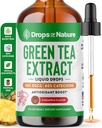 緑茶10:1のエキス50% EGCG - 緑茶液体の低下 - ビーガン、4Xより強力なピル&カプセル - 2oz抗酸化剤&免疫サプリメント - 皮膚、心臓サポート、脳の健康と記憶ブースト