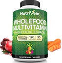 Nutrivein Whole Food Multivitamin for Men & Women – 120 Vegan Multivitamin Caps for Adults – Daily Energy, Immune & Heart Support – Raw Fruit & Veggie Blend + B Vitamins - Not Intended for Kids