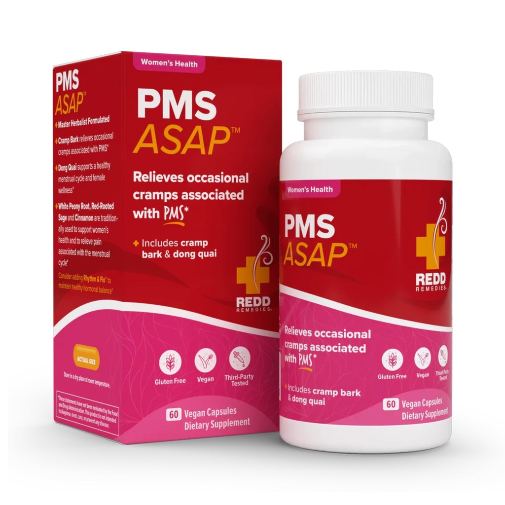 レッドレメディ、PMS ASAP、ランプバーク&ドンキー、60ビーガンカプセルが含まれています