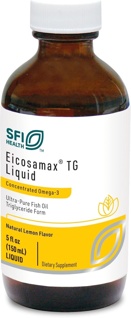 Klaire Labs SFI Health Eicosamax TG 魚油 - EPA/DHA と超純粋なオメガ-3 魚油の丸薬 - 持続可能に供給 - 魚の泥炭や後味のための自然なレモン風味 (30 サービング/5 fl oz)