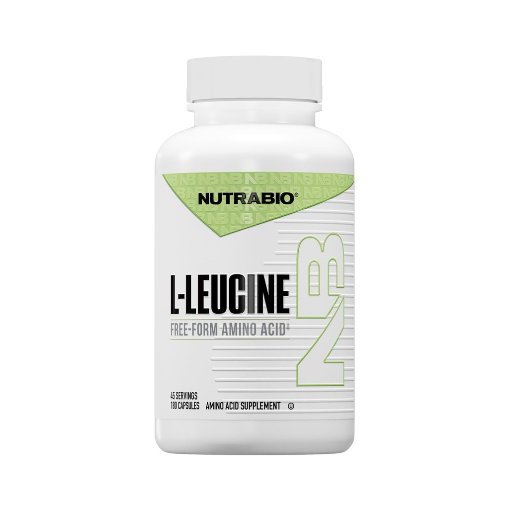 NutraBio L-ロイシンサプリメント - 筋肉の成長と回復のための最適アミノ酸 - 自然に発酵された無料のフォームロイシンアミノ酸サプリメント - ビーガン、非GMO、グルテンフリー - 400mg、180カプセル