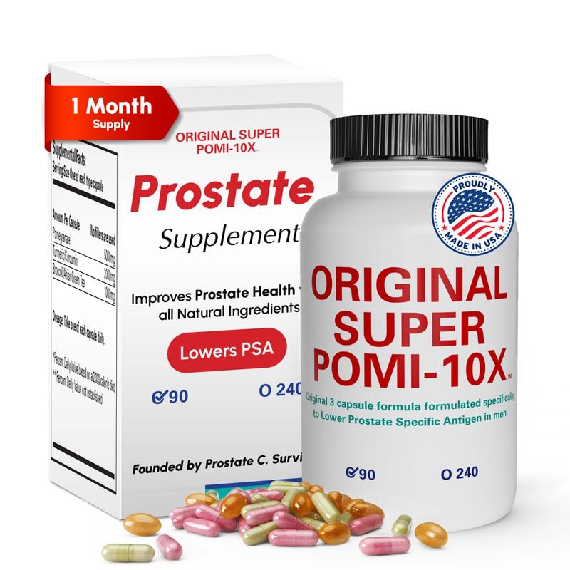 男性のためのオリンガルスーパーPOMI 10Xの前立腺の健康の補足 - Pomegranate、Turmericおよび緑茶の草の方式 - 前立腺機能をサポートし、尿路の慰めを促進して下さい- 90の計算