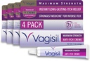 女性のためのBenzocaineのVagisilの最高の強さのフェミニンの反イッチのクリームは、Yeastの感染症の苛立ち、Gynecologistテストされた、速く作用する、皮を、1つのoz (パッケージ4)取り除きます