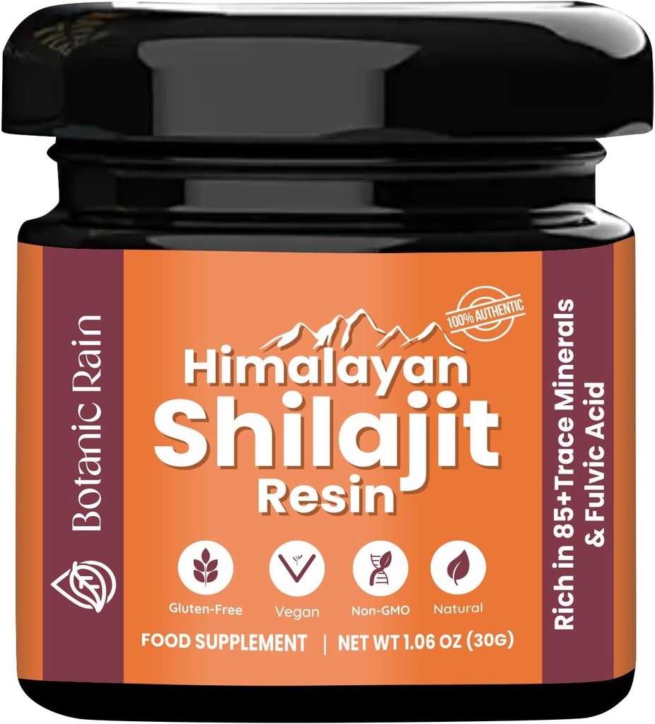 Pure Himalayan Shilajit Resin for Men & Women, 85+ Trace Minerals, 75%+ Fulvic Acid for Energy Boost & Immune Support, Himalayan Resin Ayurveda Product - 1.06 oz