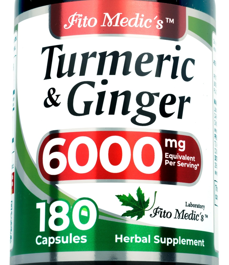 FITO MEDIC'S Lab | ターメリック&ジンジャーサプリメント | 6000 mg | 180キャップ | 超高吸収性 s.