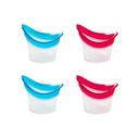 BRBASAPの目の洗浄のコップ4Packの目の洗浄のキットのBathのキットのシリコーンのまつげのふたの心配は貯蔵の容器の慰めの有効な目の洗剤の解決を疲れた目(青およびピンク)乾燥します