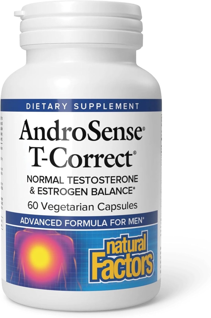 Natural Factors, AndroSense T-Correct, Supports Men's Hormonal Metabolism with Milk Thistle, Turmeric and Lycopene, 60 capsules (30 servings)