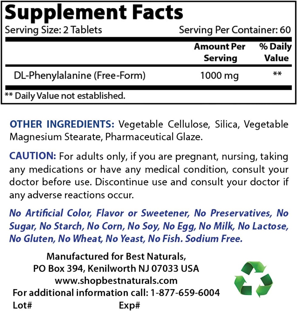 ベストナチュラルDLPA 500mg&マグネシウム酸化物500mg