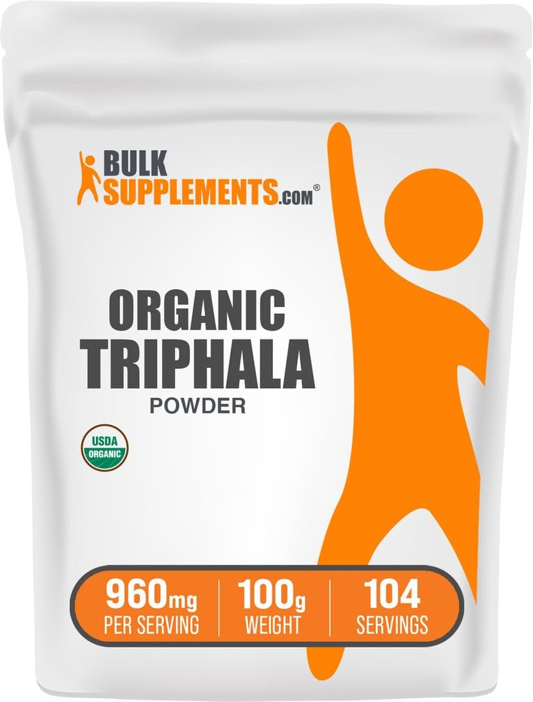 BulkSupplements.comオーガニックTriphalaパウダー - Haritakiパウダー、アーユルヴェーダサプリメント - グルテンフリー、960mg/サービング、100g(3.5オンス)(パッケージ1)