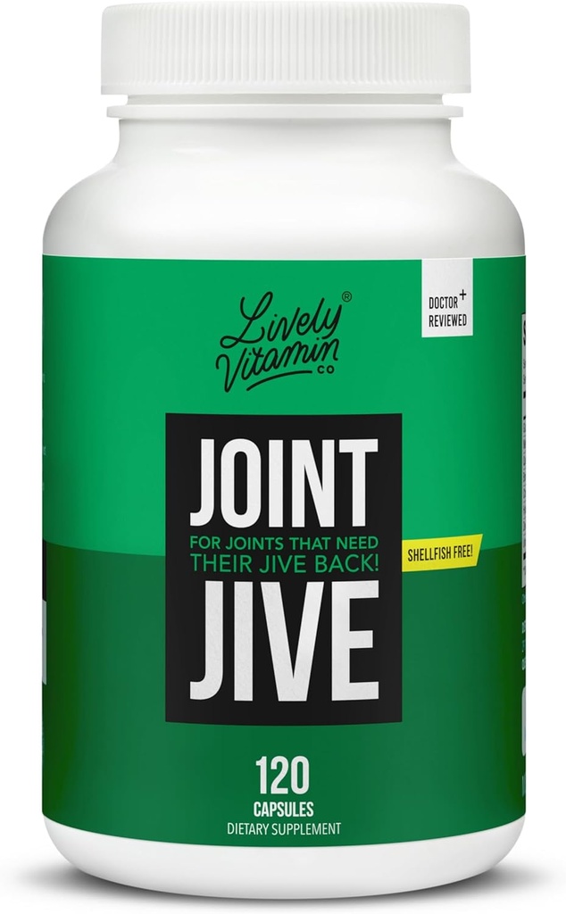 LIVELY VITAMIN CO. ジョイント・ジブ - ルブリケート・ジョイント(ニー、アンクル、ネック、ショルダー、バック) - コラージュン - グルコサミン - MSM - クエルセチン - コンドロイチン - 悪魔の爪 - Shellfish-Freeフォーミュラ - 120カウント