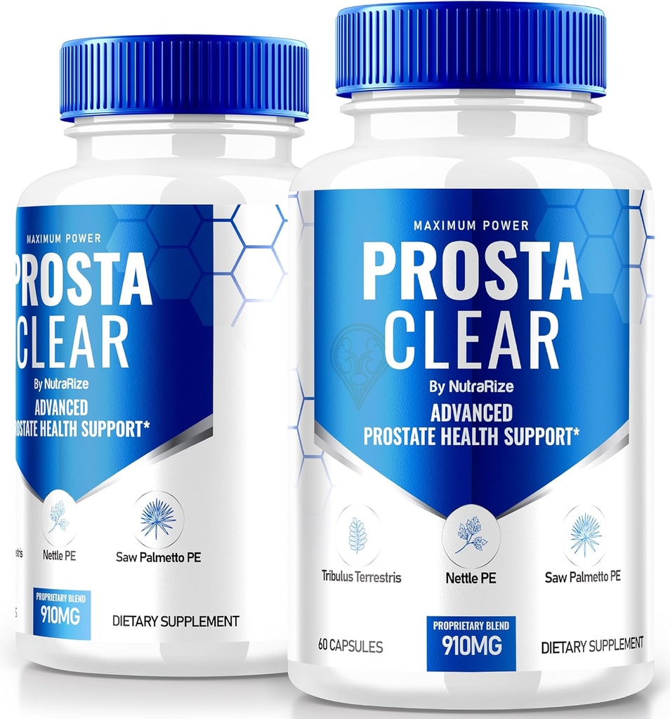 NutraRize(2パック) Prosta Clear - 前立腺ヒースをサポートするためのプレミアムサプリメント、管理と全体的な健康のために回復するすべての自然なカプセル、ProstaClear Pillsのレビュー(120カプセル)