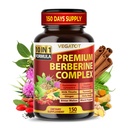 VEGATOT GlucoSavior Berberine Ceylon Cinnamon、Bitter Melon、 Gymnema - 米国で作られた免疫、心の健康と消化管機能をサポート(150カウント)