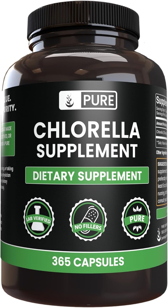 純粋な元の原料のChlorella (365のカプセル)マグネシウムか米の注入口無し、常に純粋、実験室は確認しました