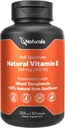 ミックストコフェロール配合のNaturariis Sunflower Vitamin E 268mg(400 IU) | エッセンシャルスキンビタミン&免疫サポート | 非GMO、大豆&グルテンフリー | 60 Softgels