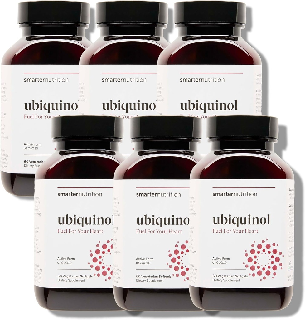 SMARTERNUTRITION Ubiquinol 100mg + 天然植物ベースの完全オメガ3 6 9 - 臨床的にAhiflower®オイル - 心臓サポートのための超吸収CoQ10 - 非GMO - 360 Softgels[180日の供給]