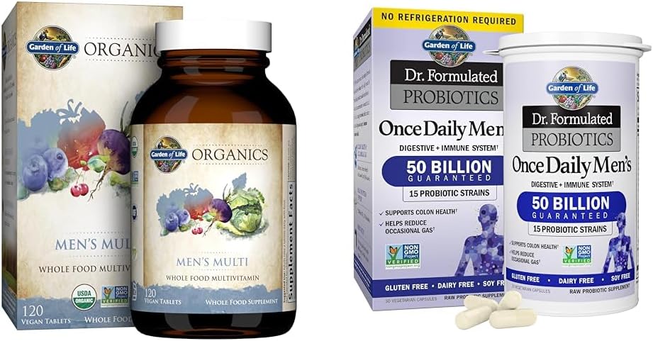 生命の庭人の有機性の全食糧Multivitaminおよびプロバイオティクスの消化及び免疫の健康の補足120のタブレット30のカプセル