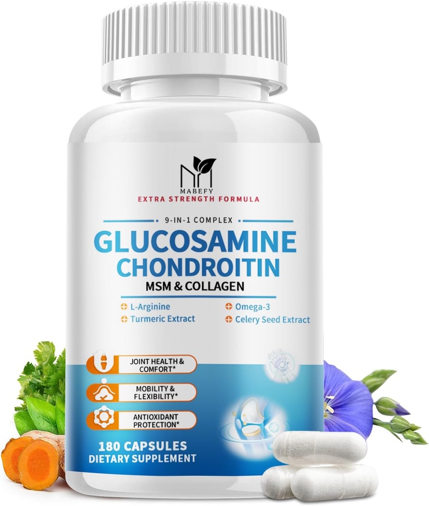グルコサミンのコンドロイチンMSMのカプセル、コラーゲン、ターメリックのグルコサミン1500mg、人のための共同補足、180のカプセル