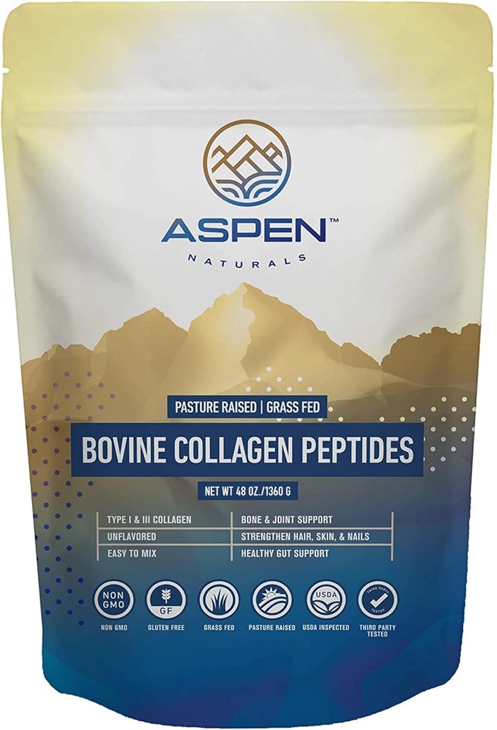 ASPEN NATURALSの草はボブのコラーゲンのペプチッド粉3lb - USDAの点検された牛、グルテンフリー、Paleoの友好的、水溶性の、容易に混合する、女性のためのコラーゲン-