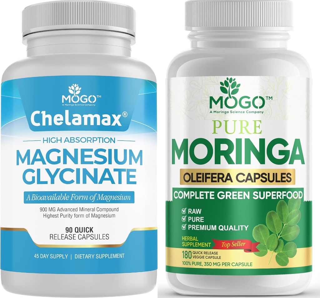 MOGOの純粋なマグネシウムのGlycinateおよびMoringaのカプセル-スーパーフード+よりよい鉱物