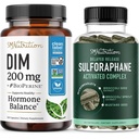 女性のためのエストロゲンバランスを高めるための200mg DIMサプリメントを備えたスルボラファンコンプレックス | ディインドルイルメタンカプセル(120のサービング)と高度なマイクロビーズレット技術ホルモンバランス(60のサービング)
