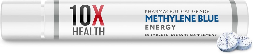 黒いペッパーのエキスが付いている10X健康のメチレンの青い補足- 60のタブレットのメチレンの青の薬剤の等級のタブレット-サポート エネルギー、焦点及び認知-ビーガン、非GMO