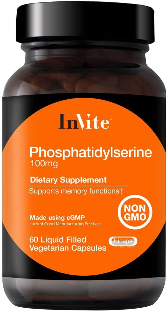 Invite Health Phosphatidylserine 100のmg -サポート記憶および認知機能、集中および焦点を含む- 60の液体満たされたベジタリアンのカプセル