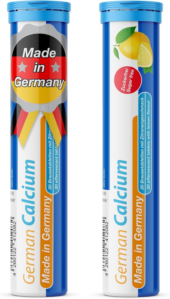 T&Dドイツカルシウム500mg - 40ビーガンドリンクエッフェルビセント錠 - レモンライム風味 - ドイツ製