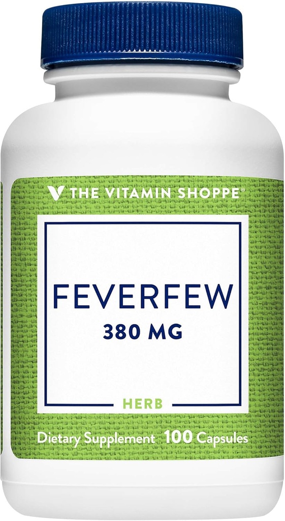 ビタミンショップペFeverfew 380MG、伝統的なハーブ、毎日100カプセル