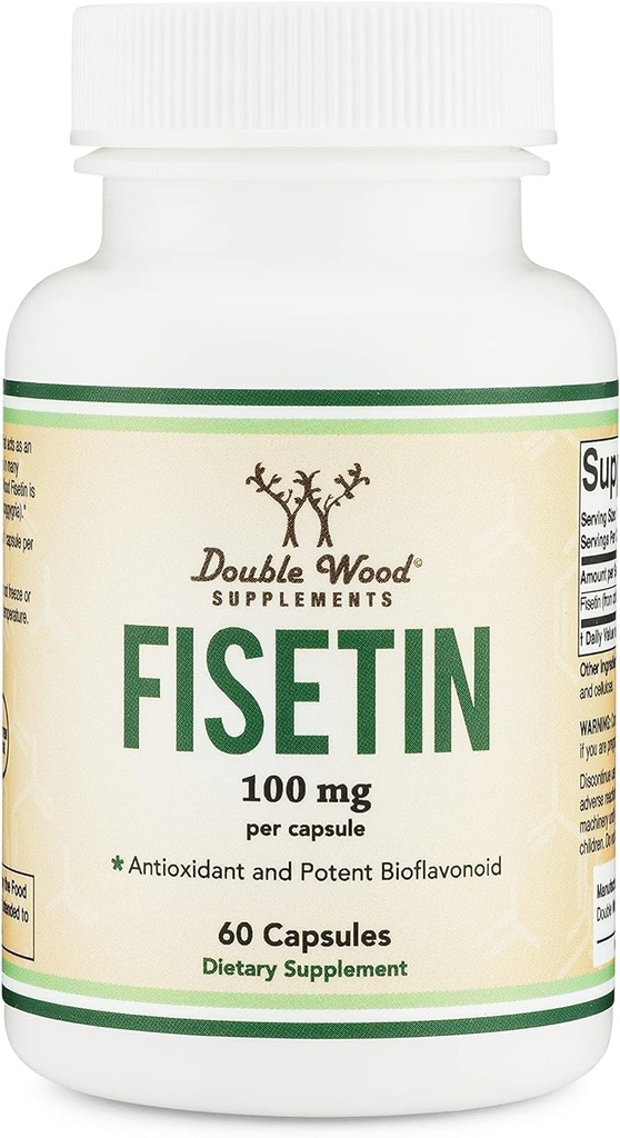 Fisetinの補足-生物活動的なFlavnonolsの100mg、60の計算(Bioflavonoidポリフェノールの補足はApigenin、LuteolinおよびQuercetinに類似した)倍の木製のによる老化サポートSenolytic