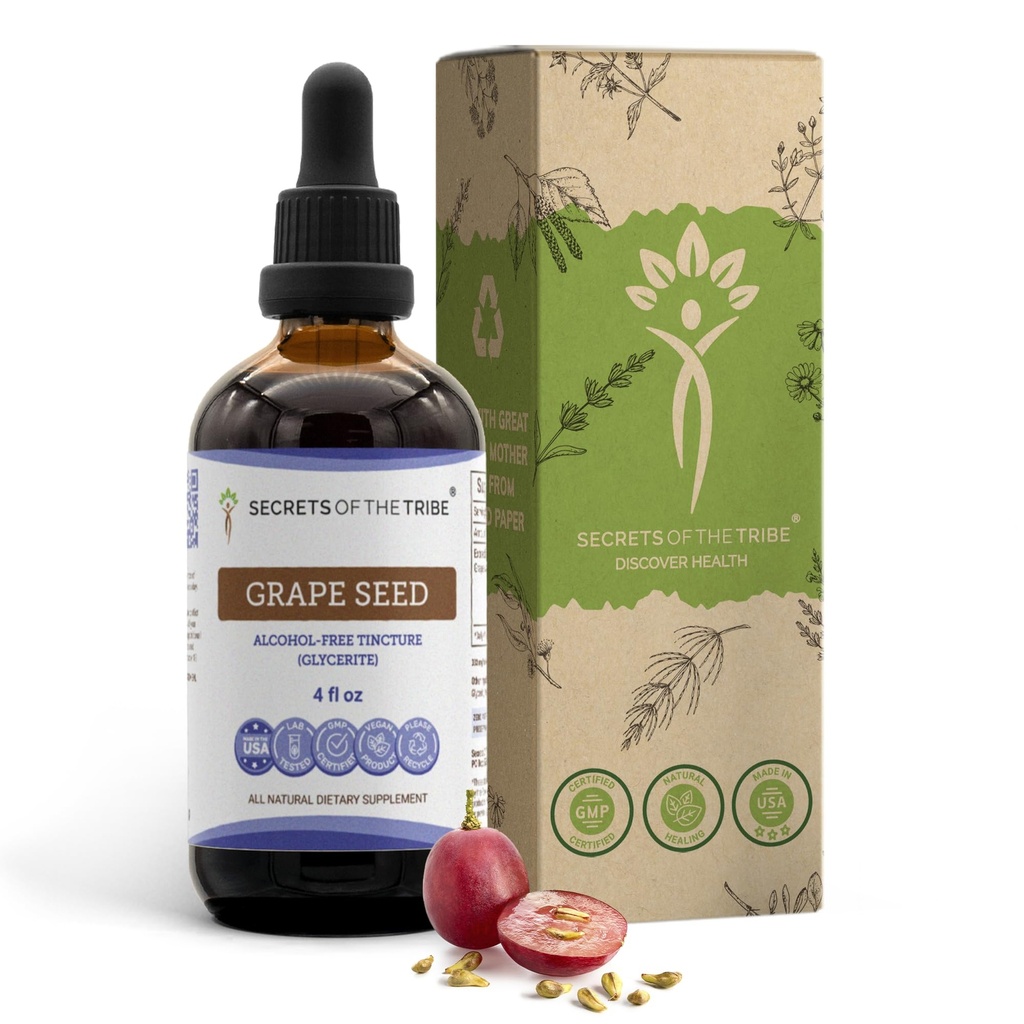 Tribe Grape Seed Tinctureアルコールフリー液体エキス、ブドウ(ViniferaのVitis)ドライシード(FL OZ)の秘密