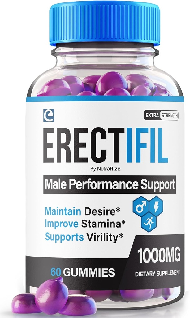 Erectifil Gummies, Erectifil 1000 MG Gummies, All-Natural Formula Support for Men, Premium Male Supplement for Overall Health and Peak Performance, Erec tifil Gomitas Reviews (60 Gummies)