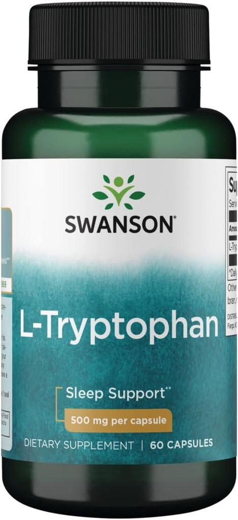 スワンソンL-Tryptophan - アミノ酸サプリメント - 残り&リラクゼーション - (60カプセル、各500mg)