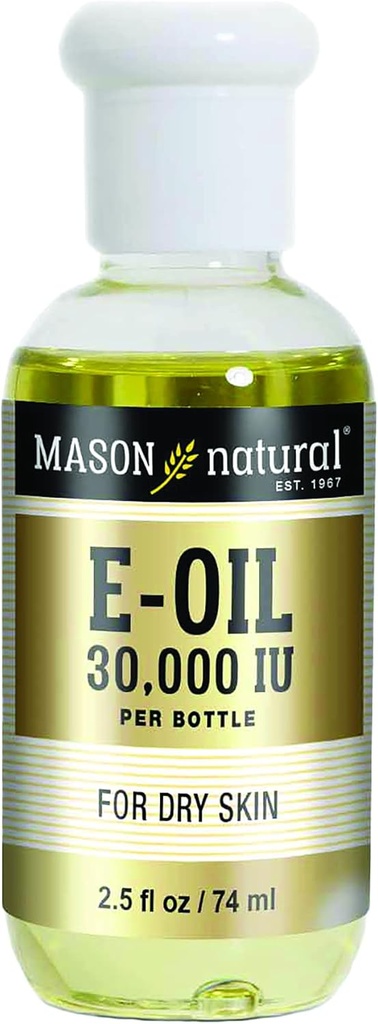 MASON の自然なビタミン E オイル、30000 の iu の菜食主義者のために適した、Moisturize の鈍い、乾燥した皮を助けるか、または酸化防止剤および反老化の利点、2.5 の Fl の Oz のための食事療法の補足として取って下さい