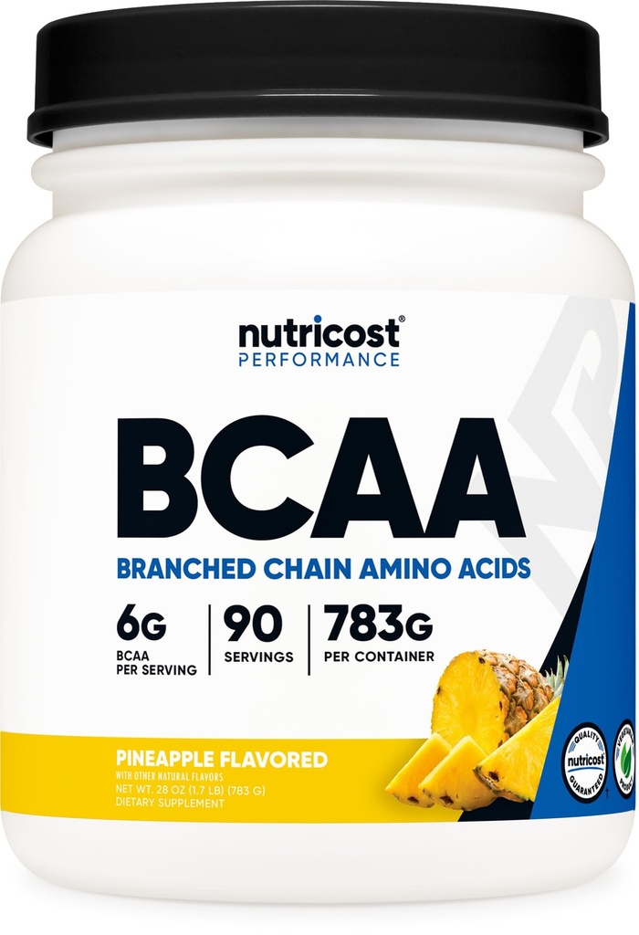 Nutricost BCAAパウダー(パイナップル、90サービング) - 最適2:1:1比