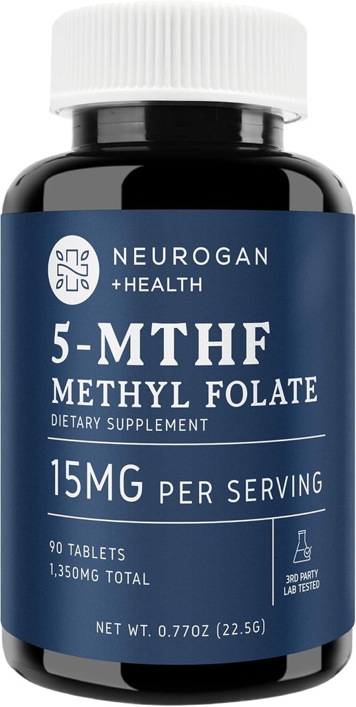 Neurogan L-5-MTHF のメチルの葉酸塩の補足、15のmg -活動的な葉酸-ビーガン、グルテンフリー及び非GMO -サポート認知症、心血管及び気分の健康-米国製、90日の供給
