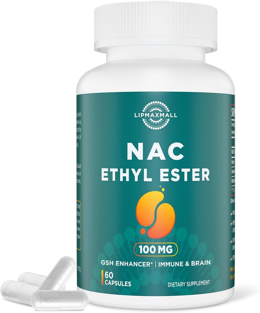 N アセチル Cysteine エチル エスター 100mg-More 吸収1000mg NAC-with Glycine 600mg-Benefit Glutathione-Good for Immune System & Antioxidant for Adult,NACET(60カプセル-1パック)