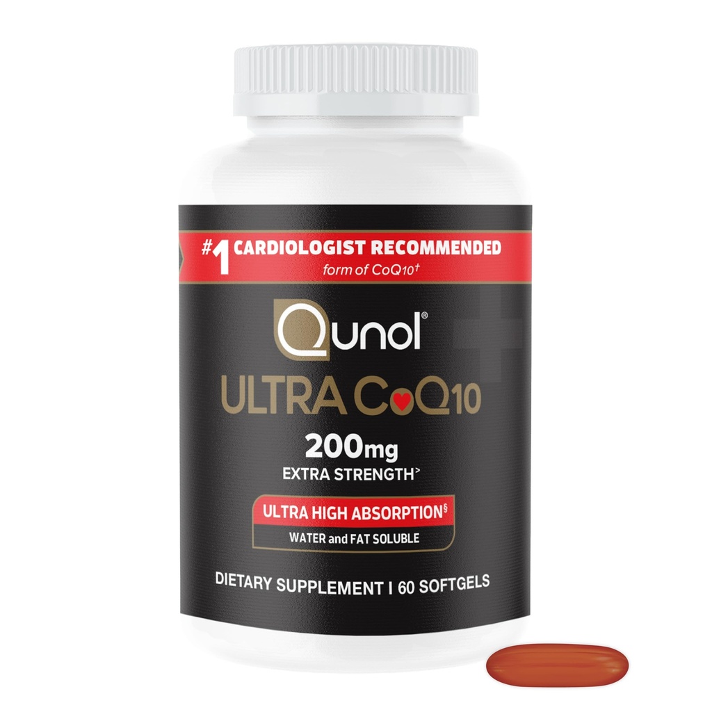 Qunol CoQ10 200mg Softgels、Ultra CoQ10 - 超高吸着補酵素Q10サプリメント - 血管および心臓の健康&エネルギー生産のための抗酸化サプリメント - 2ヶ月の供給 - 60カウント