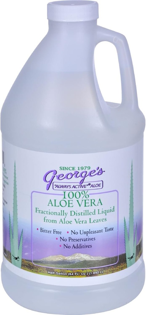 ジョージ・アロエ・ベラ - 僅かな蒸留液 - ビターフリー - 防腐剤なし - 64 fl oz(パッケージ4)