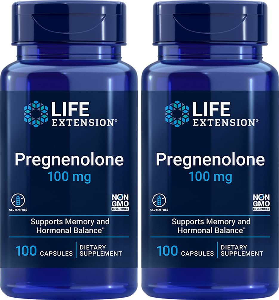 ライフエクステンションPregnenolone 100 Mg 100キャップ2パック(200カウント)