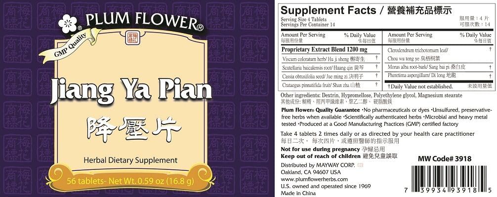 Jiang Ya Pian - 高血圧の抑制のタブレット